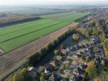 Lucht foto's van de ijsbaan van Hamar in Stadskanaal