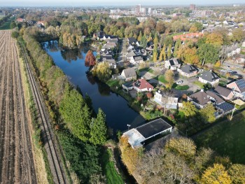 Lucht foto's van de ijsbaan van Hamar in Stadskanaal